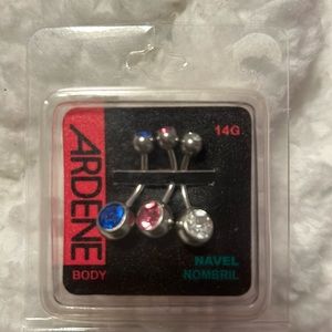 Surgical steel bellybutton ring 3 colours